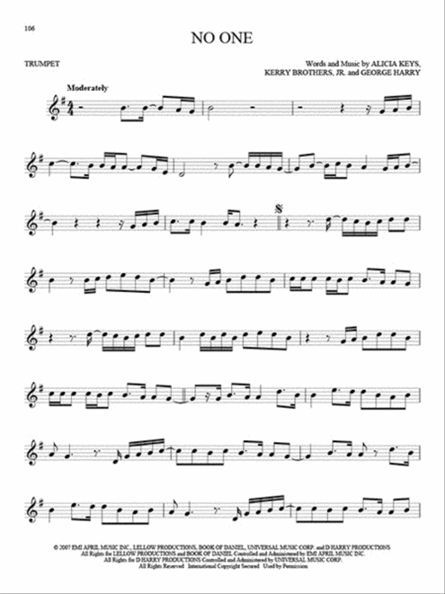 101 Hit Songs 101 Hit Songs Trumpet Solo scores gallery preview page 5