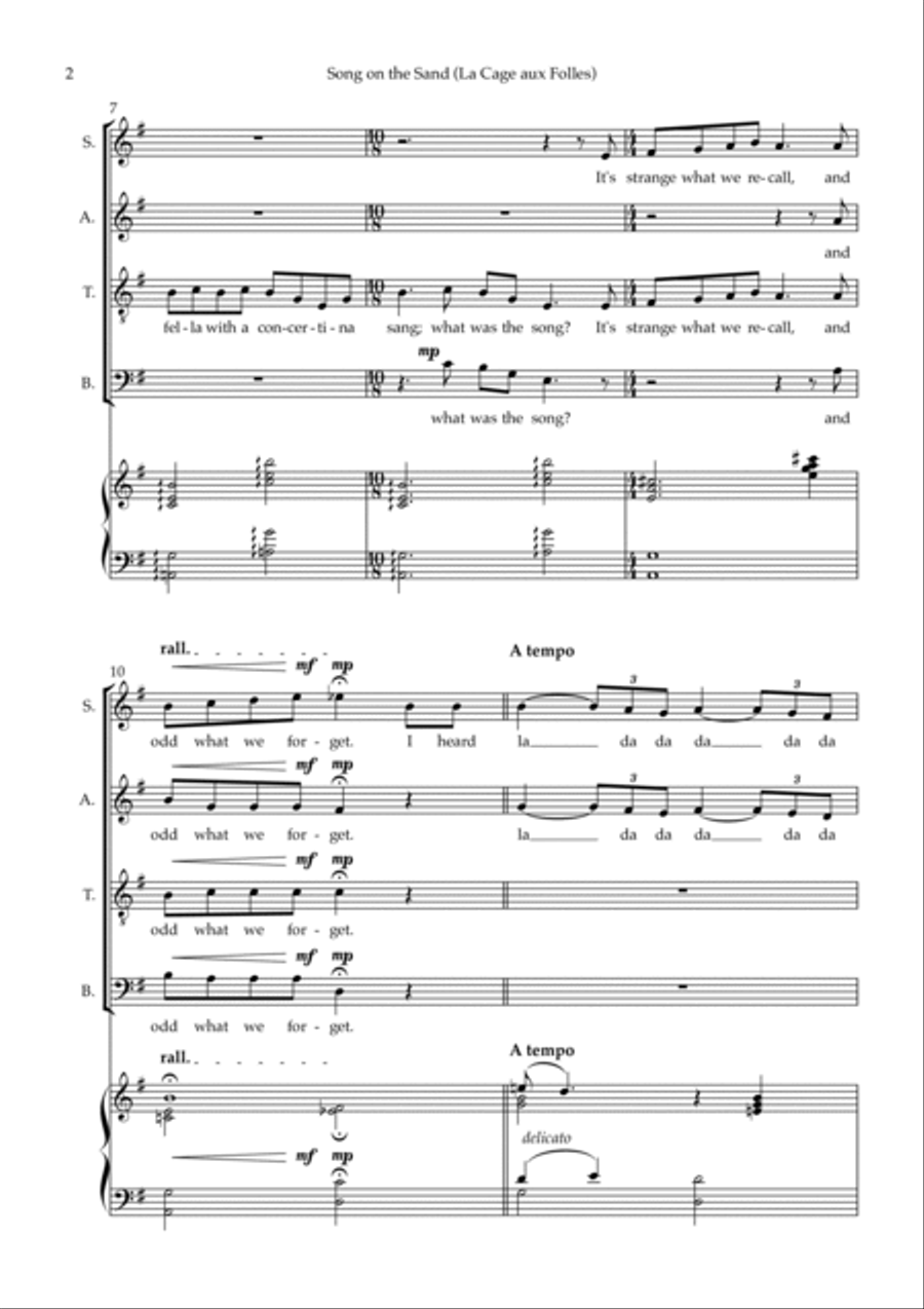 Song On The Sand (la Da Da Da) 4-Part scores gallery preview page 2