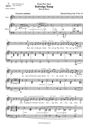 Solveigs Sang, Op. 23 No. 18 (E minor)