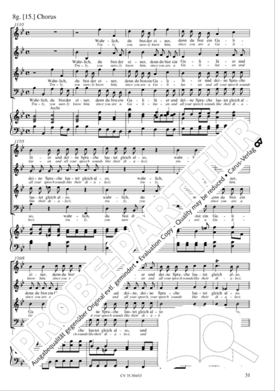 St. Mark Passion (Markus-Passion) 4-Part scores gallery preview page 32