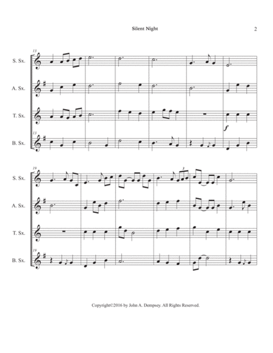 Silent Night (Sax Quartet: SATB) image number null
