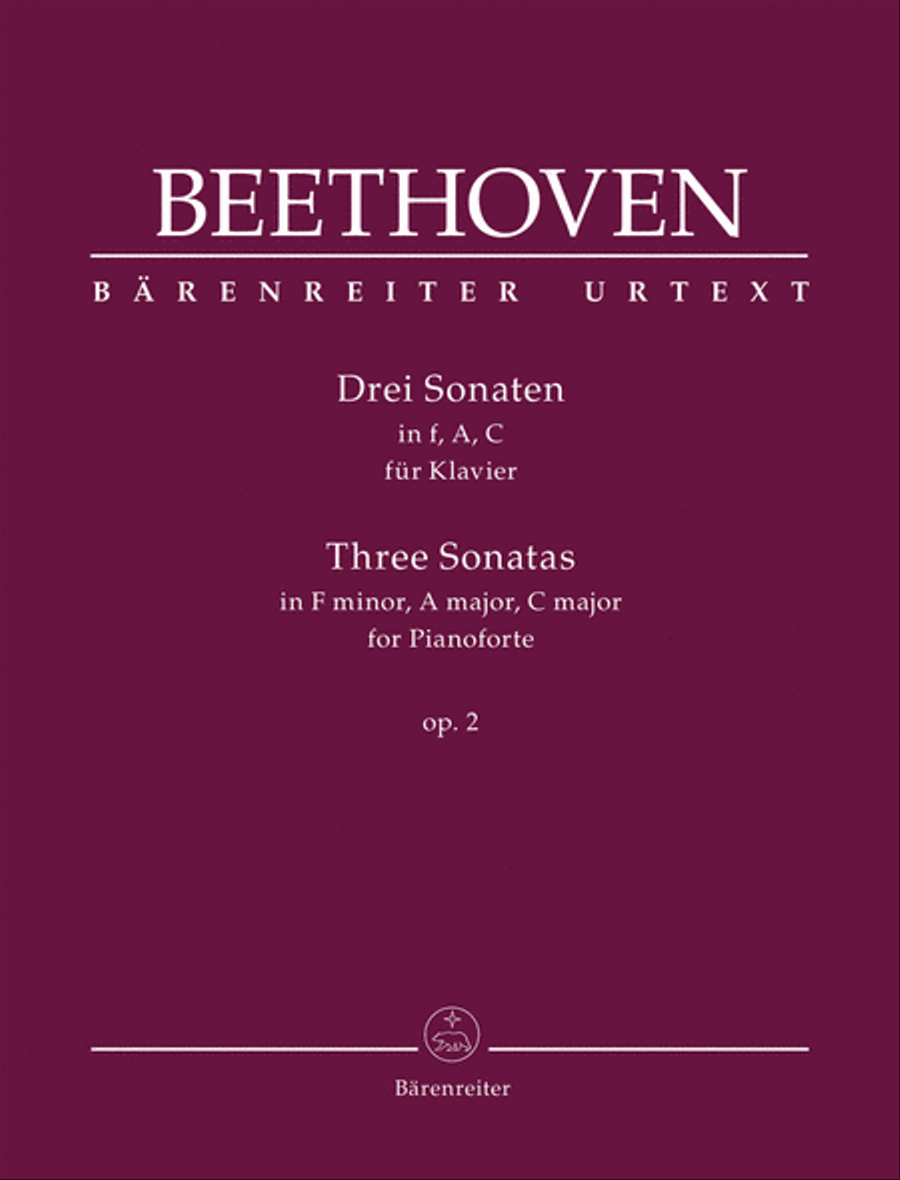 Three Sonatas for Piano F minor, A major, C major op. 2 Piano Solo scores gallery preview page 1