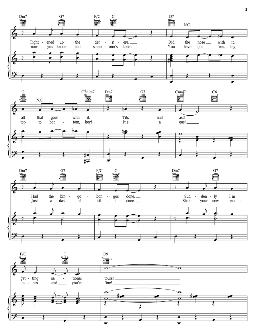 Dance: Ten; Looks: Three Piano, Vocal, Guitar scores gallery preview page 3