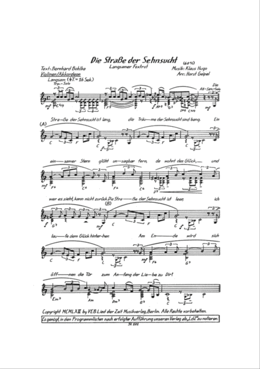Die Straï¬‚e der Sehnsucht Tenor Saxophone scores gallery preview page 5