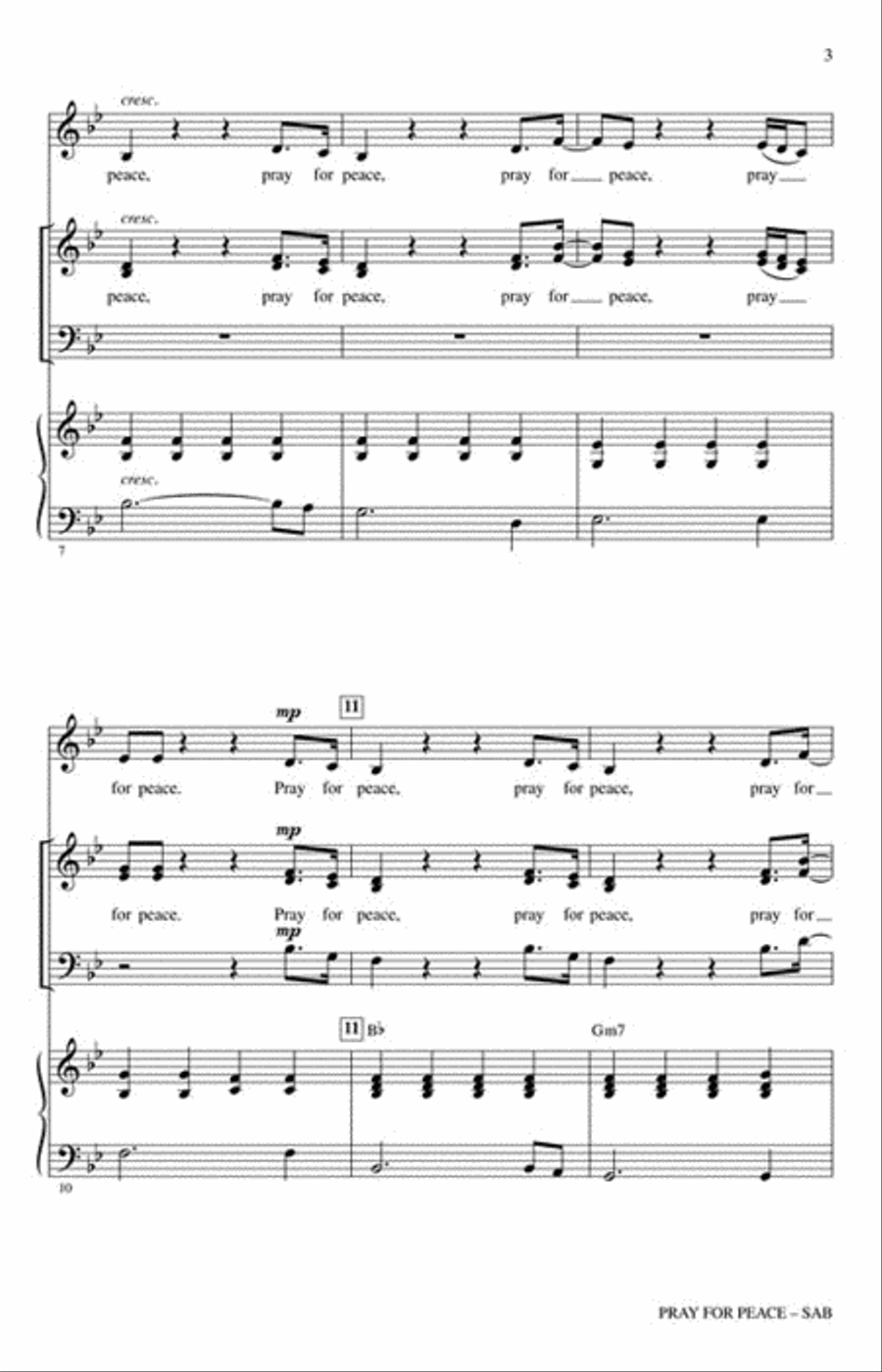 Pray for Peace 3-Part scores gallery preview page 3