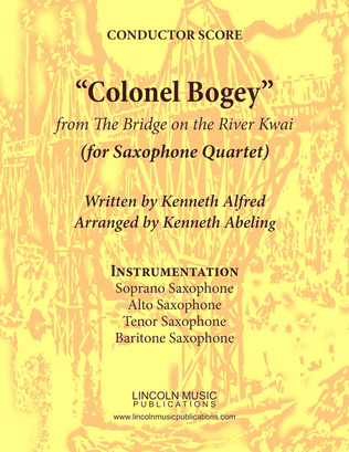 Book cover for March - “Colonel Bogey” (for Saxophone Quartet SATB)
