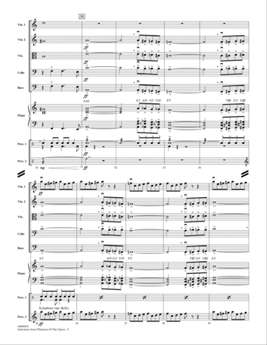 Selections from Phantom Of The Opera - Full Score Orchestra scores gallery preview page 5