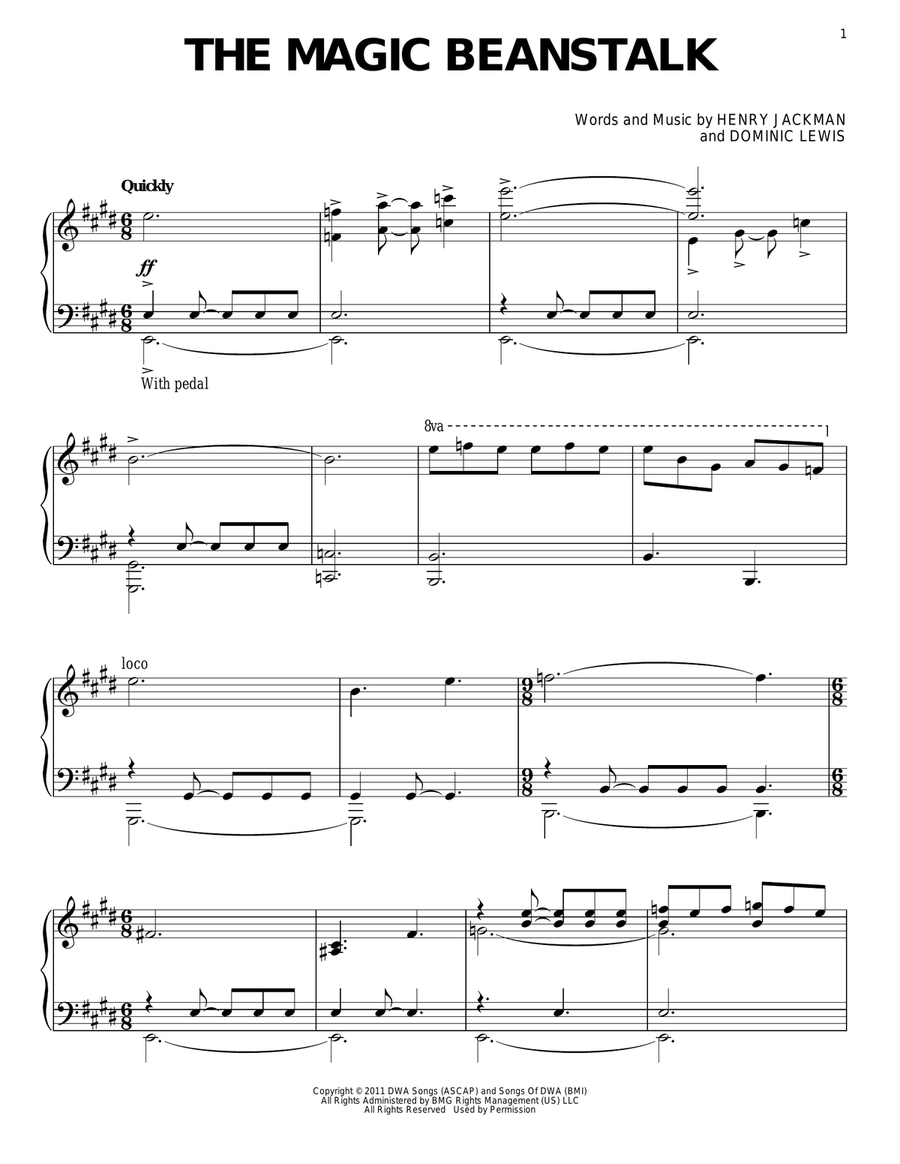 The Magic Beanstalk The Magic Beanstalk Piano Solo scores gallery preview page 1
