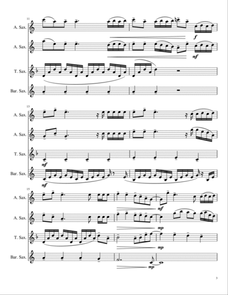 Secrets Secrets Saxophone Quartet scores gallery preview page 3