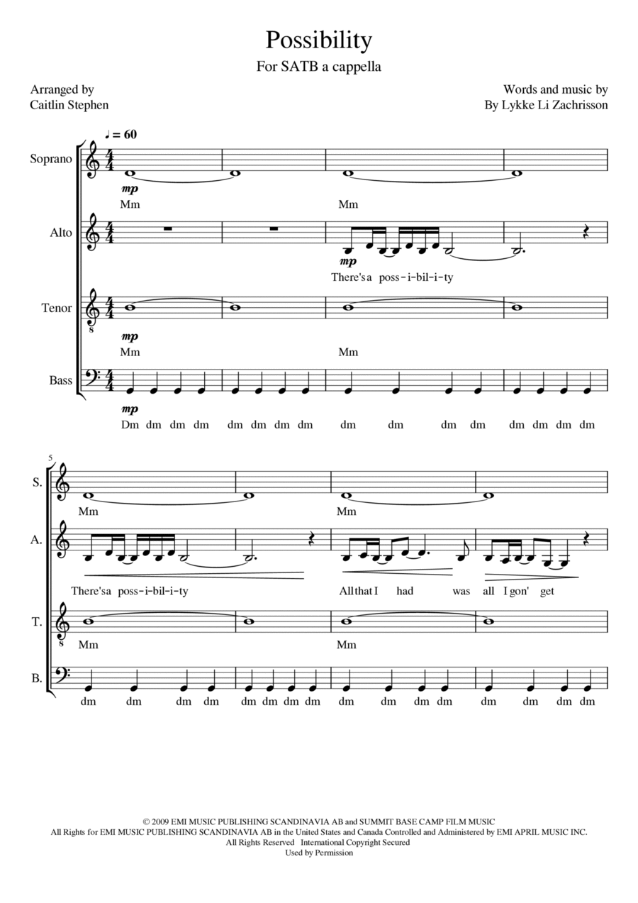 Possibility 4-Part scores gallery preview page 1