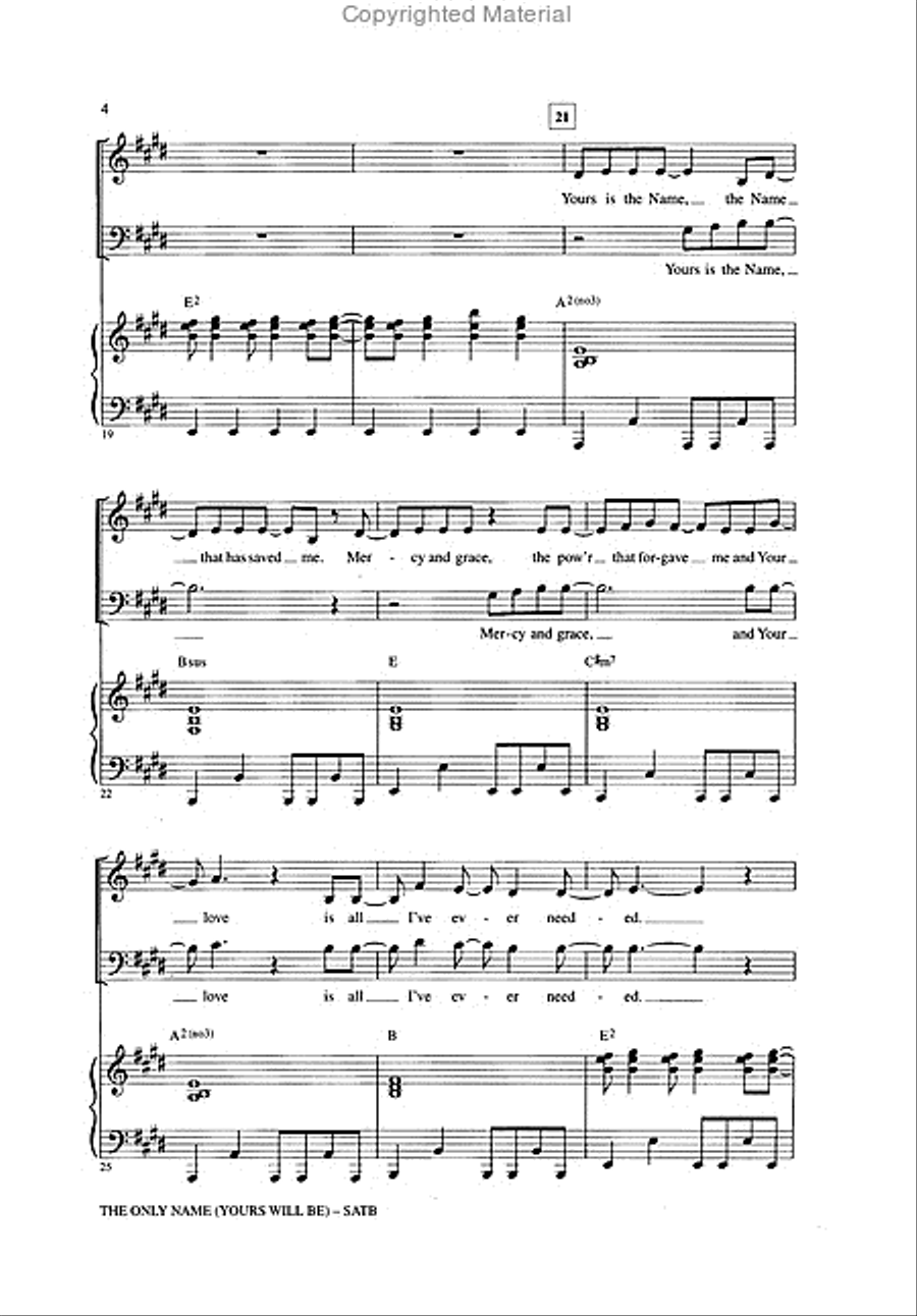 The Only Name (Yours Will Be) 4-Part scores gallery preview page 4