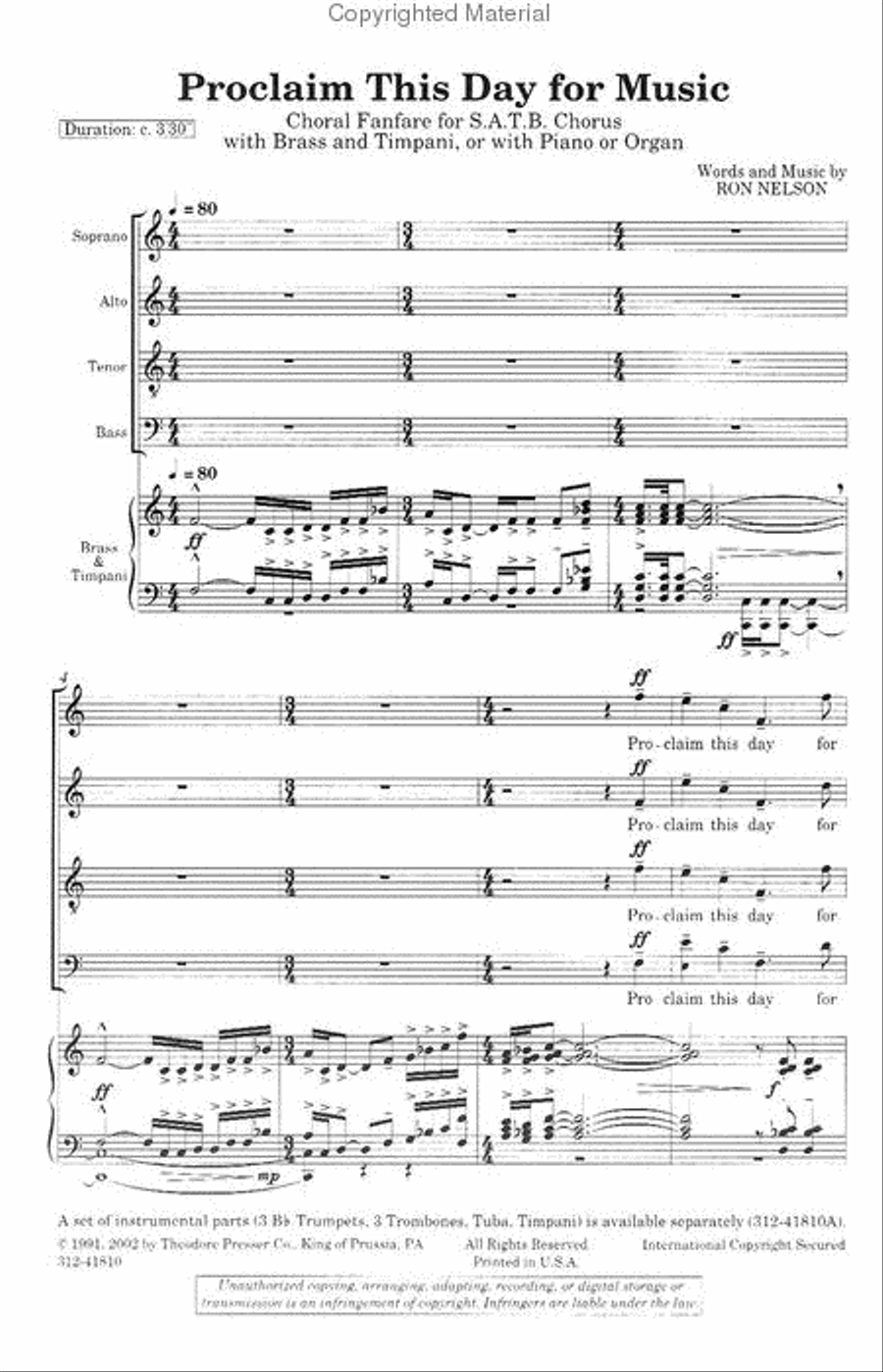 Proclaim This Day For Music Choir scores gallery preview page 2