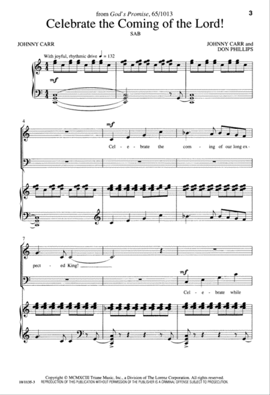 Celebrate the Coming of the Lord 3-Part scores gallery preview page 3