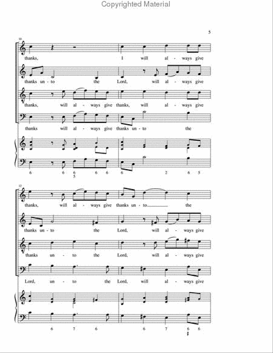 I Will Always Give Thanks 4-Part scores gallery preview page 4