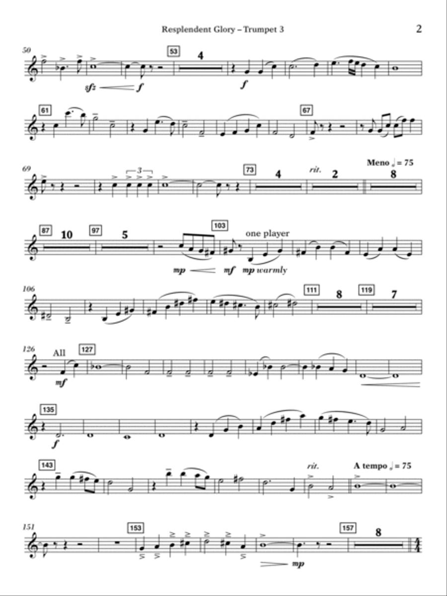 Resplendent Glory - Bb Trumpet 3 Concert Band scores gallery preview page 2