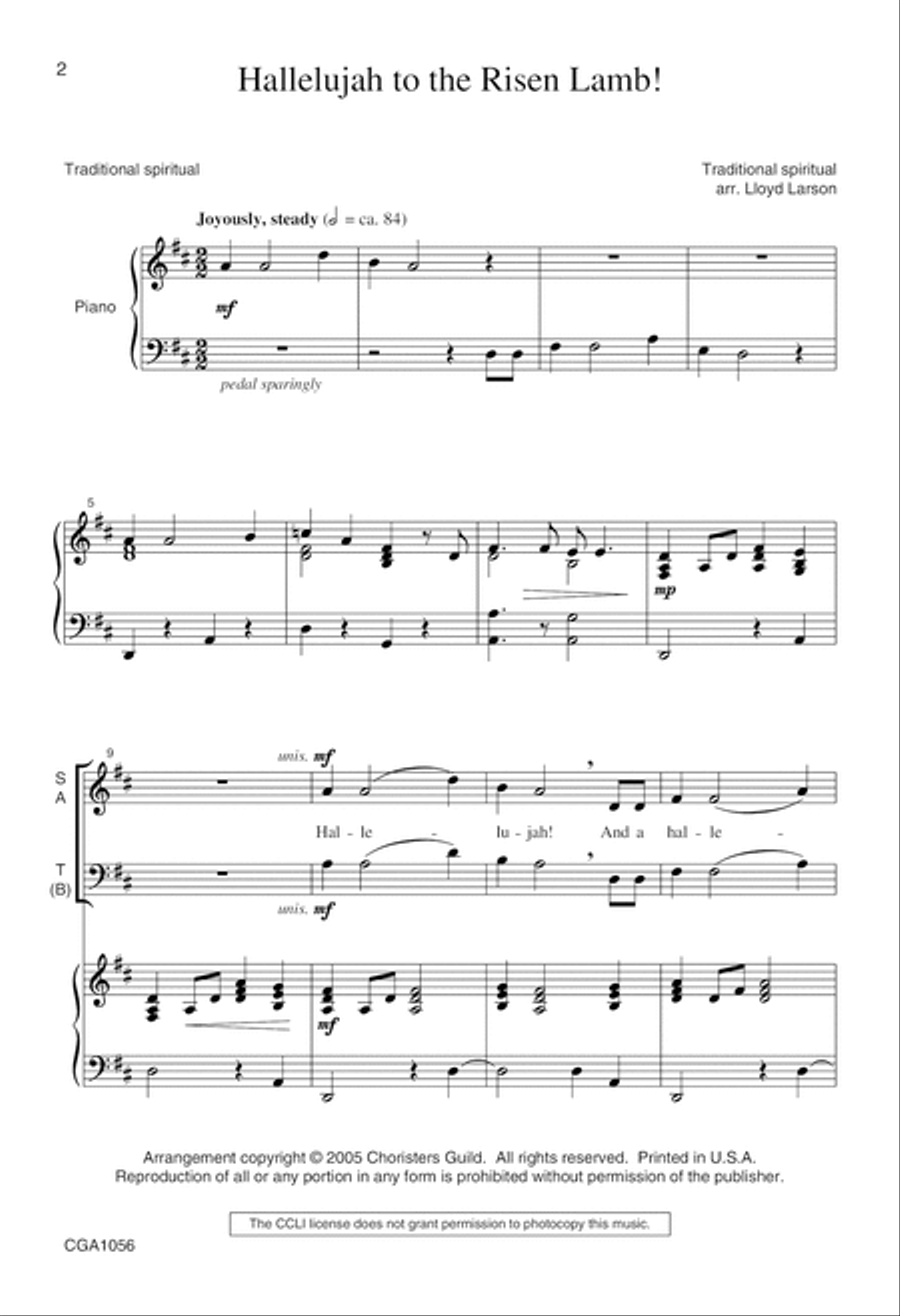 Hallelujah to the Risen Lamb 4-Part scores gallery preview page 2