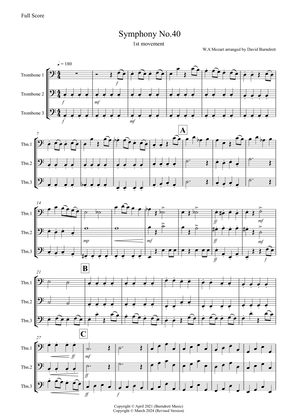 Symphony No.40 (1st movement) for Trombone Trio