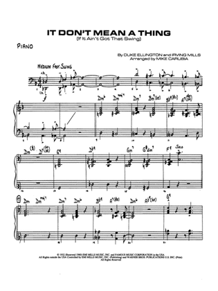 It Don't Mean a Thing (If It Ain't Got That Swing): Piano Accompaniment