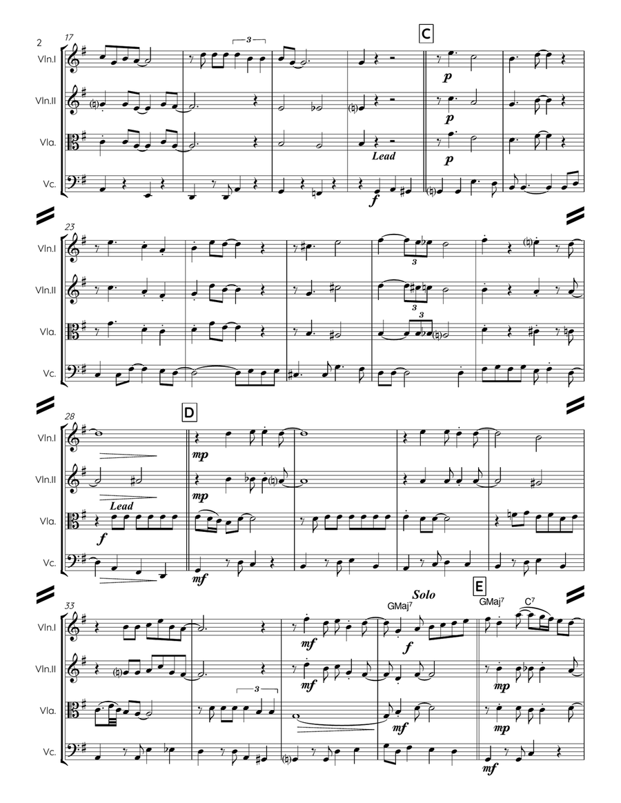 Teach Me Tonight String Quartet scores gallery preview page 3