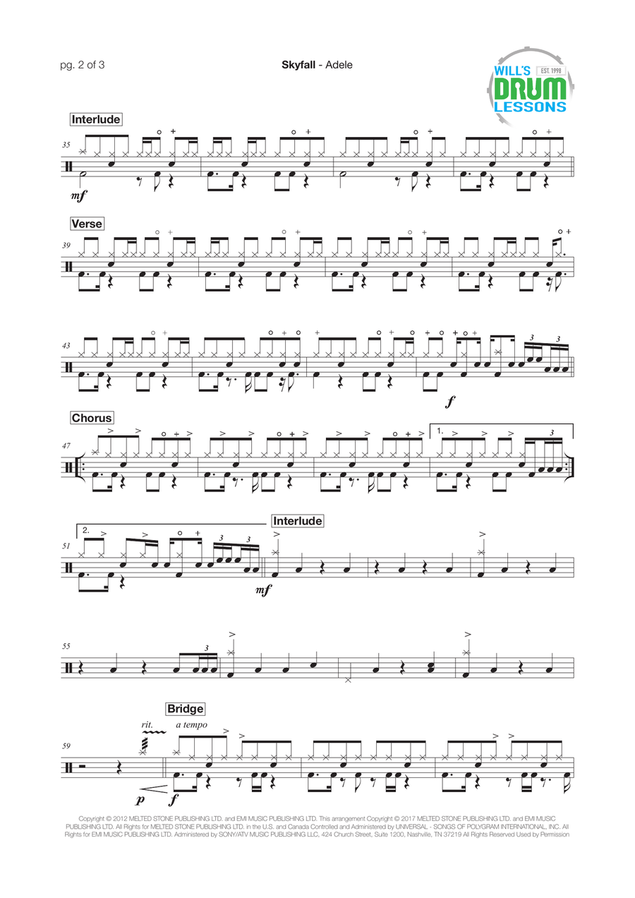 Skyfall Drum Set scores gallery preview page 2