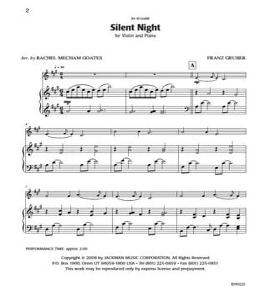 Silent Night - Violin Solo - Goates Violin Solo scores gallery preview page 2