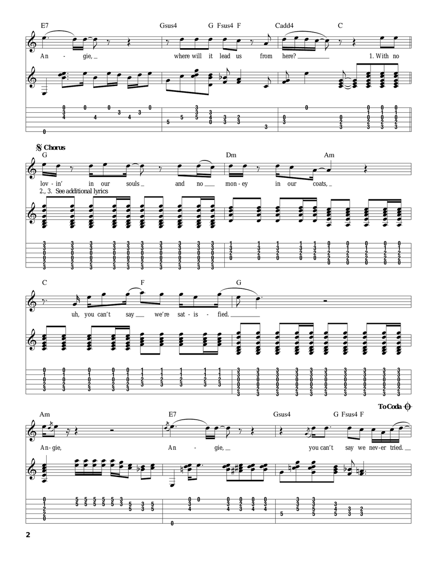 Angie Acoustic Guitar scores gallery preview page 2