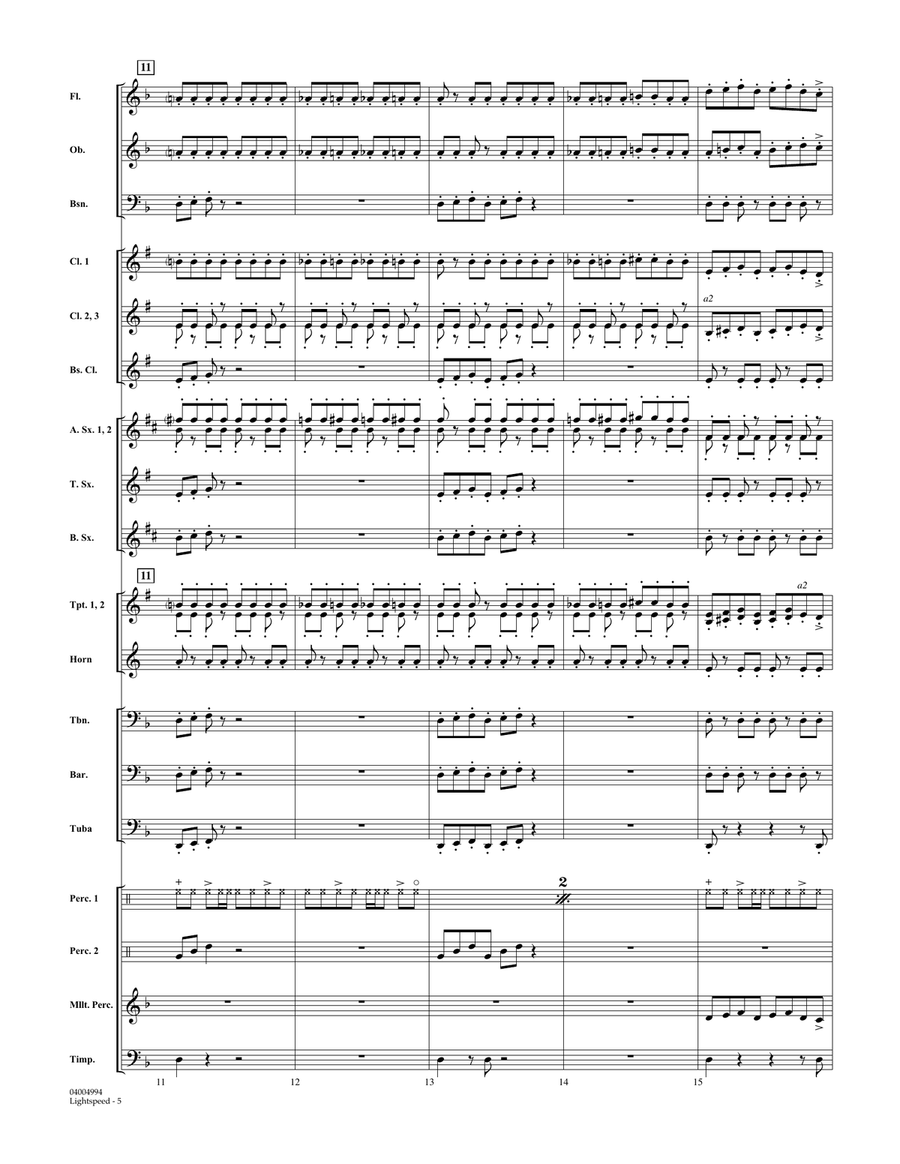 Lightspeed - Full Score Concert Band scores gallery preview page 5