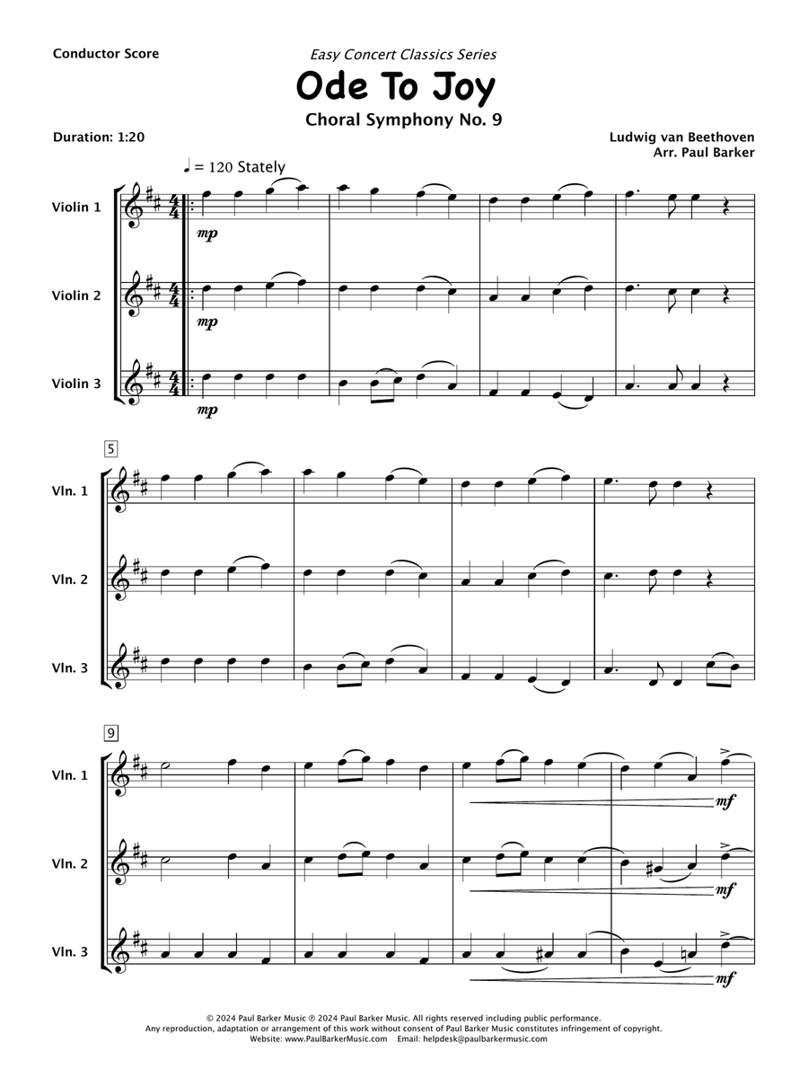 Ode To Joy (Violin Trio) String Trio scores gallery preview page 2