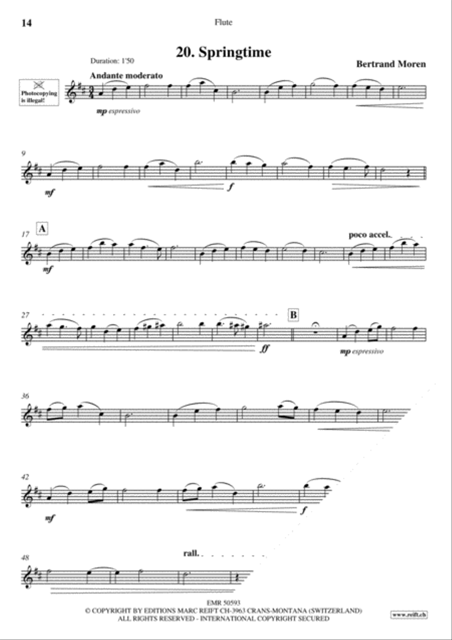 20 Slow Melodies Volume 1 Flute Solo scores gallery preview page 16