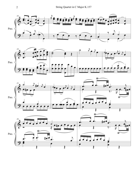 Mozart String Quartet #4 in C Major K.157