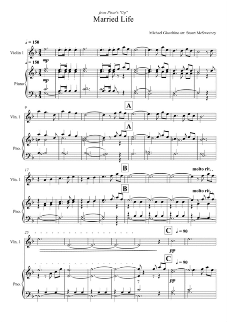 Married Life Violin Solo scores gallery preview page 2