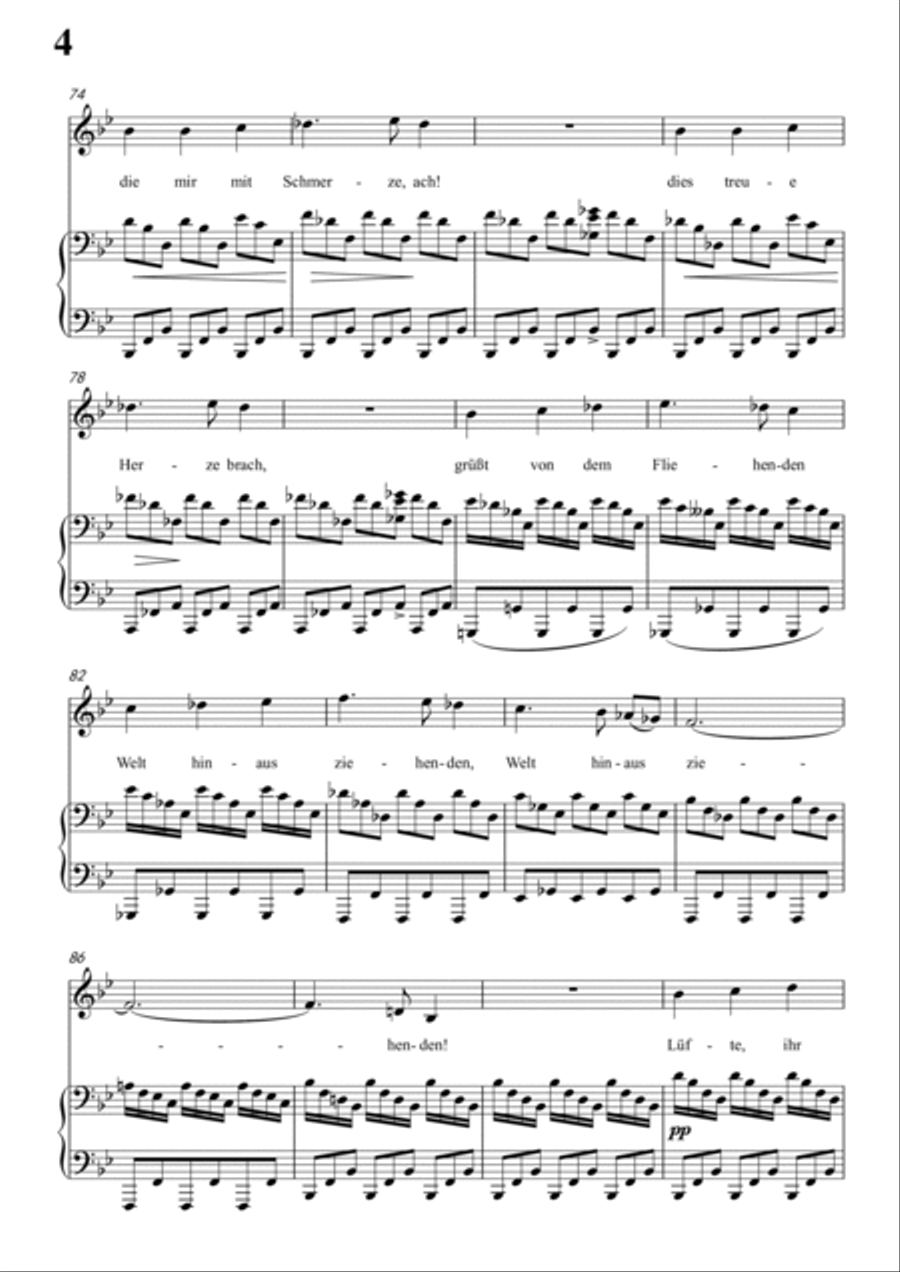 Schubert-inder Ferne in bB minor,for Vocal and Piano Voice scores gallery preview page 5