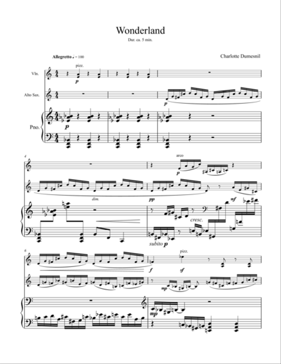 Wonderland Wonderland Small Ensemble scores gallery preview page 1