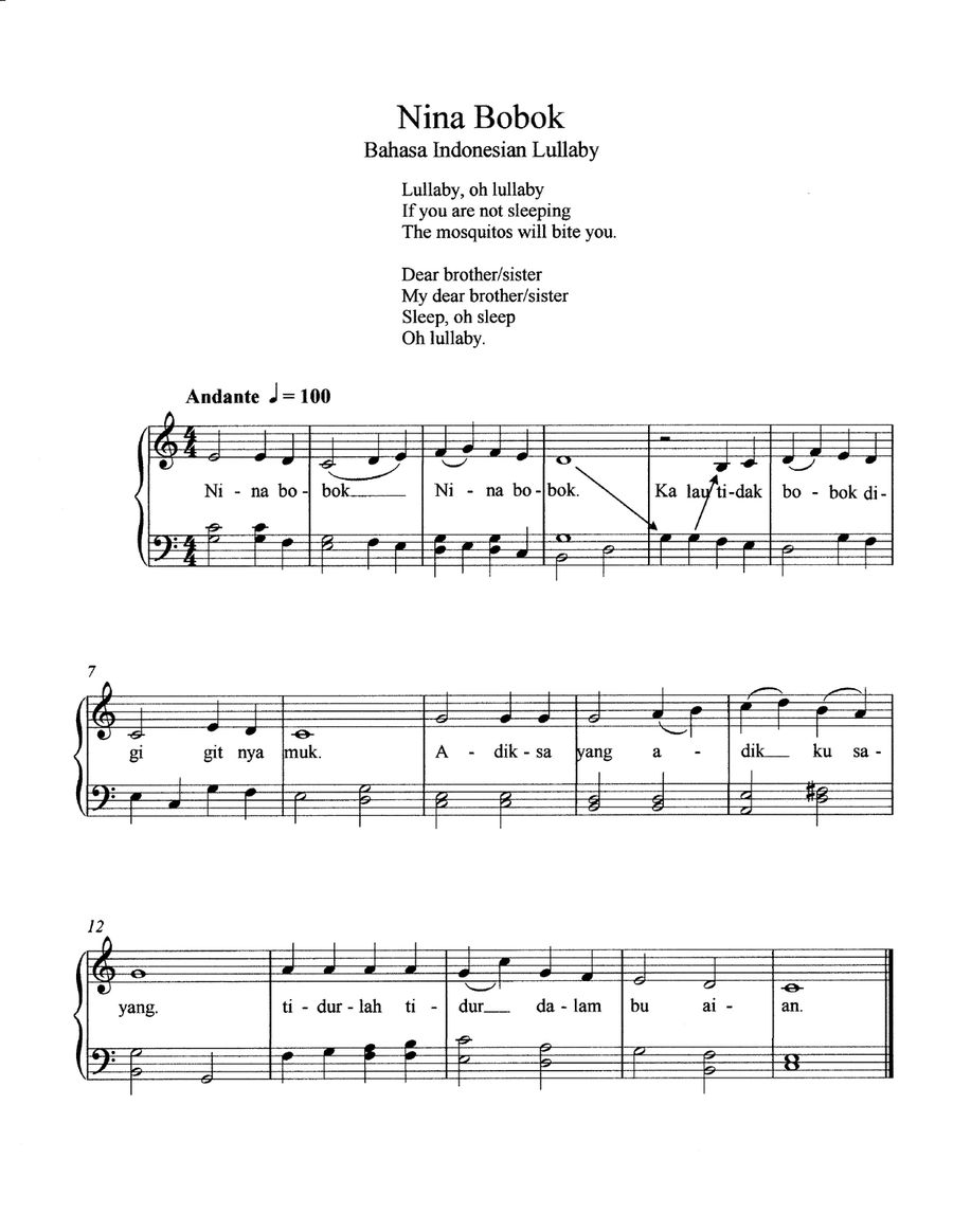 Four Indonesian Folk Songs Piano Solo scores gallery preview page 2