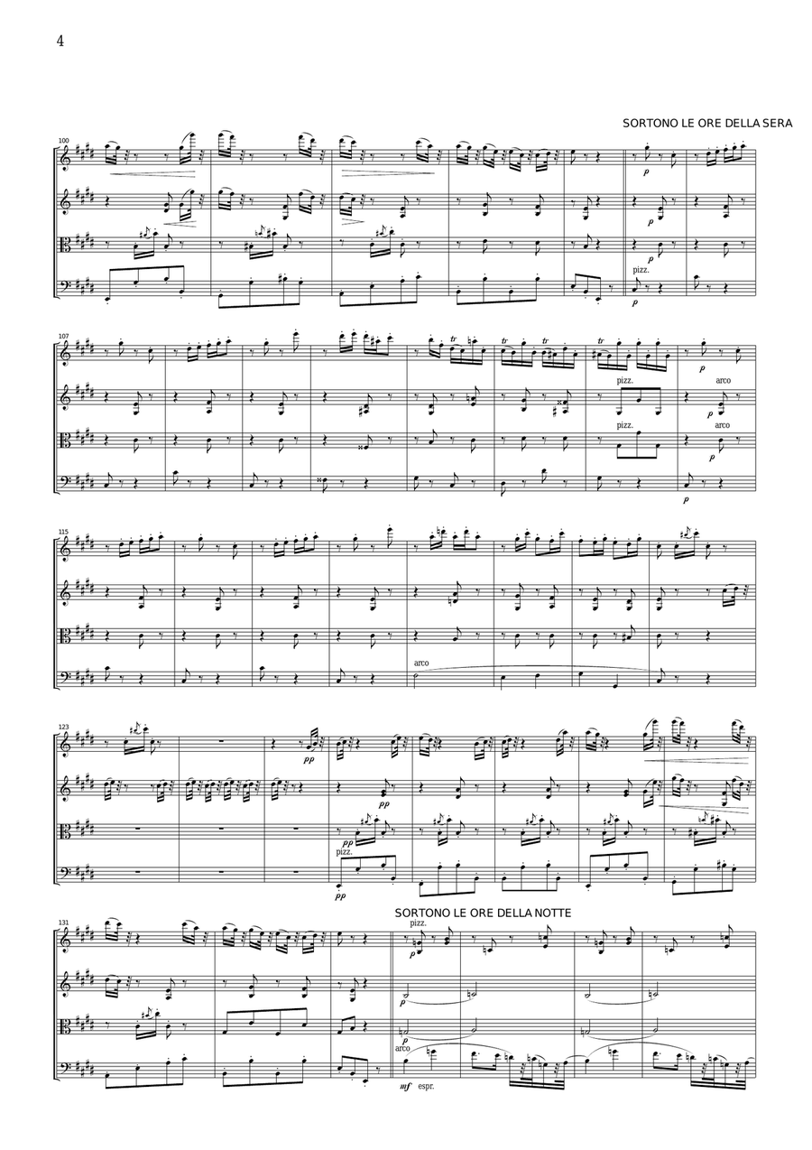 Ponchielli Dance of the Hours, for string quartet, CP301 String Quartet scores gallery preview page 4