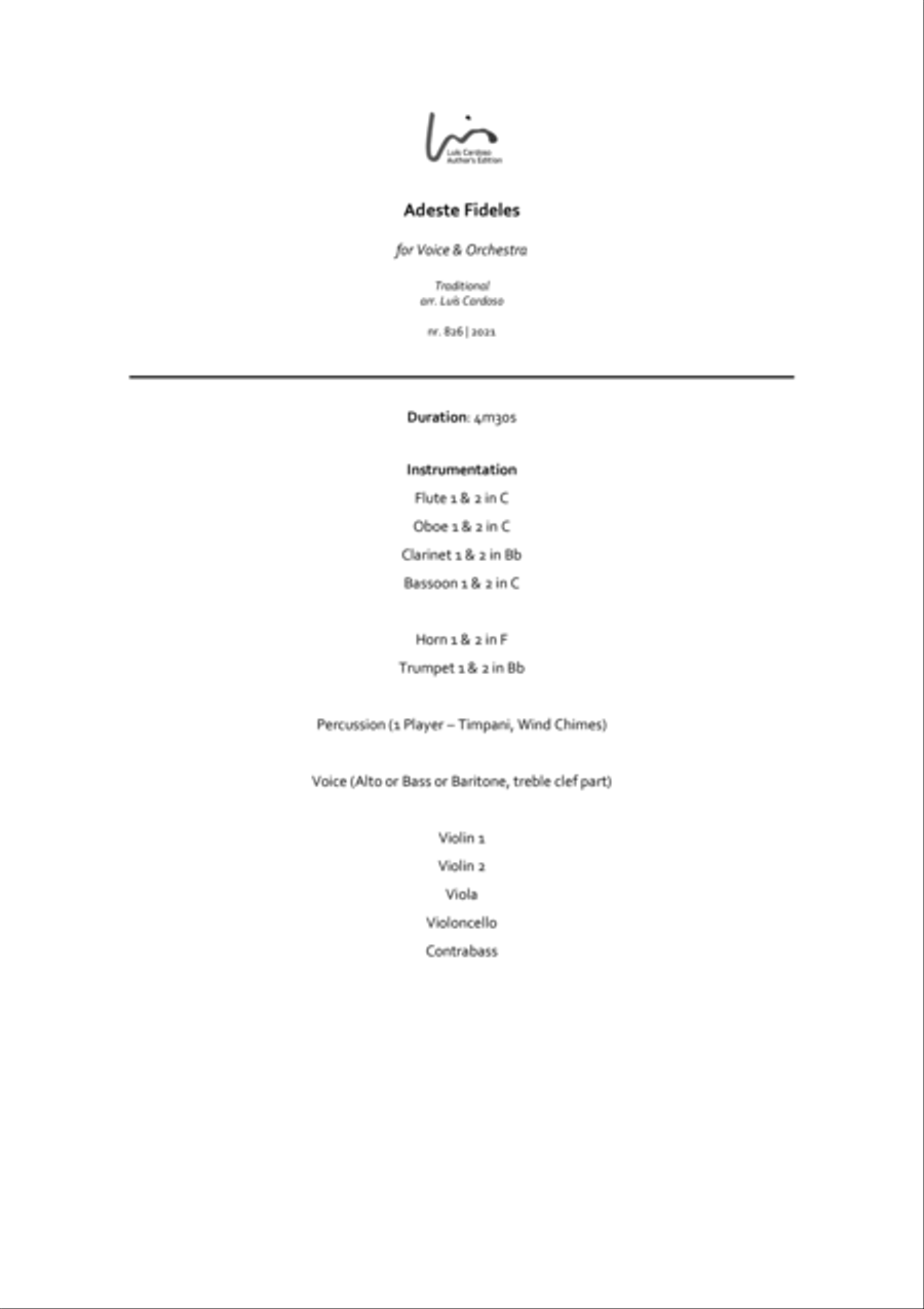 Adeste Fideles Full Orchestra scores gallery preview page 3