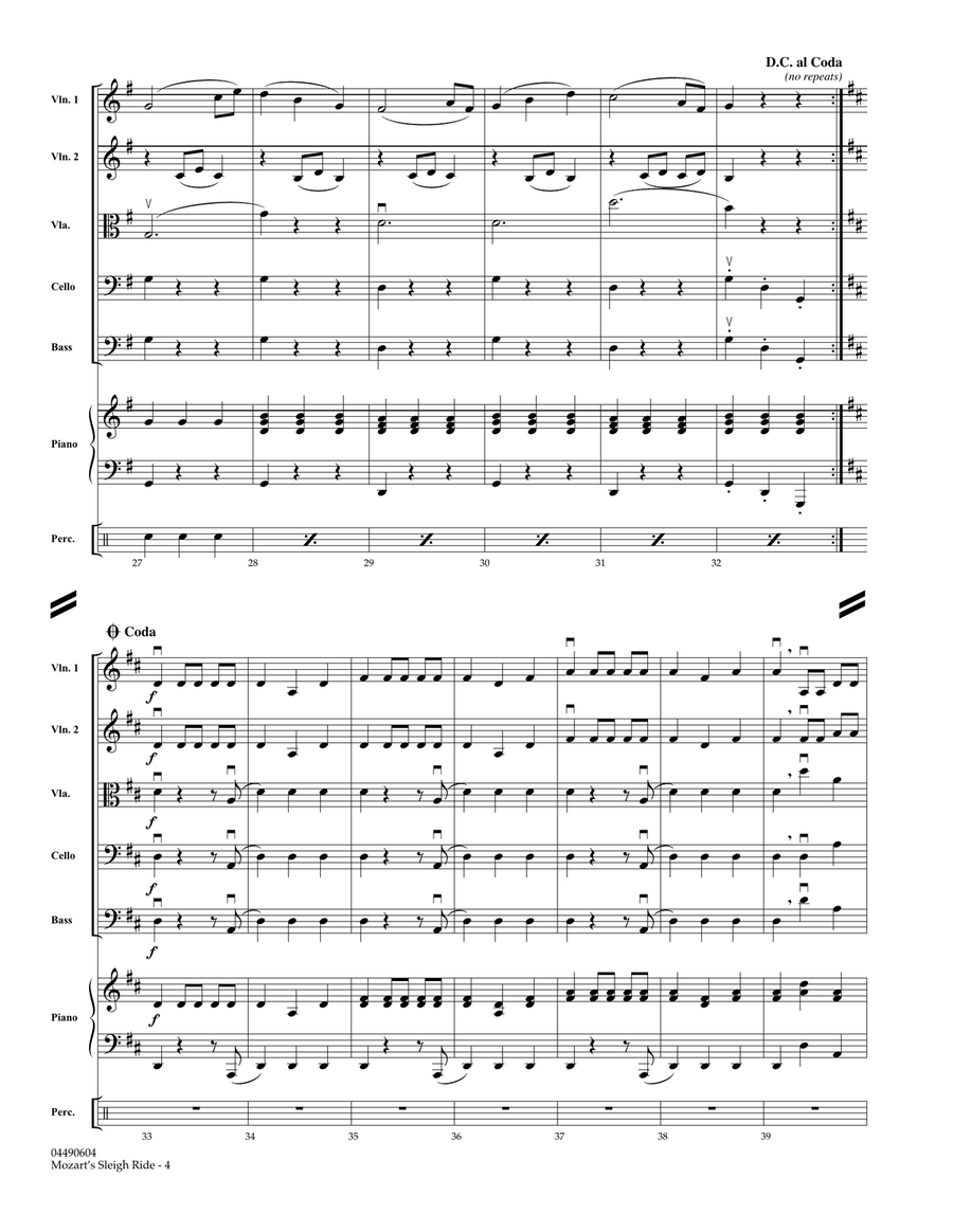 Mozart's Sleigh Ride (German Dance, K.605, No.3) - Full Score String Orchestra scores gallery preview page 3