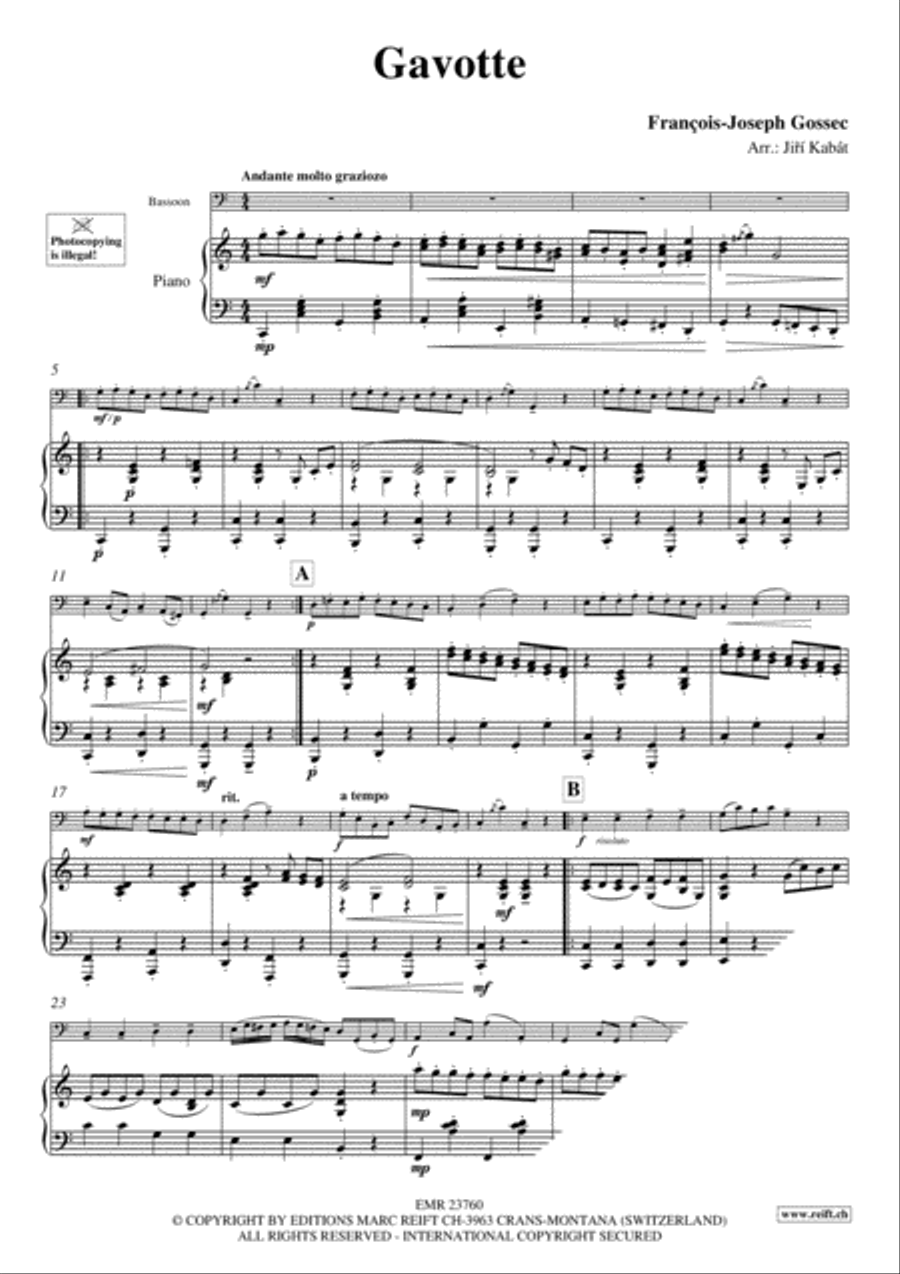 Gavotte Bassoon Solo scores gallery preview page 3