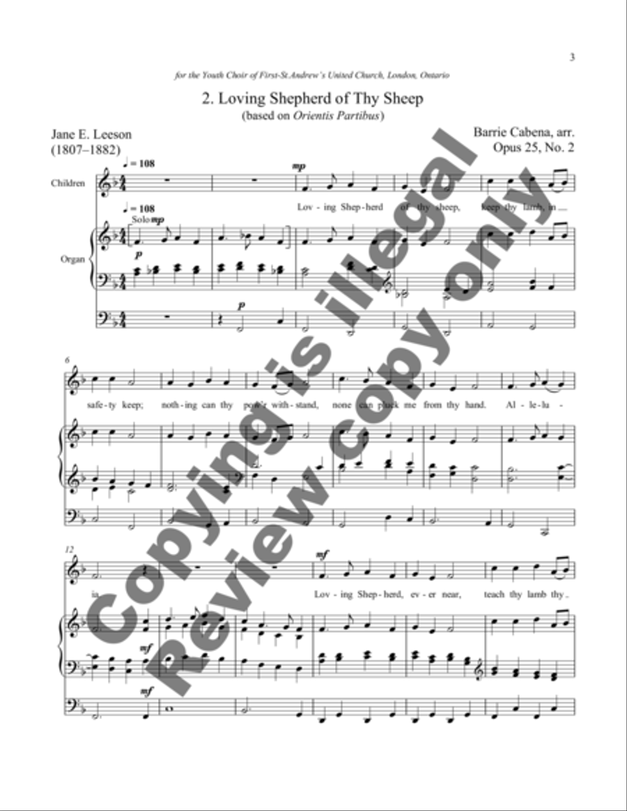 Two Anthems (O Lord of Life & Loving Shepherd of thy Sheep) Unison Choir scores gallery preview page 6