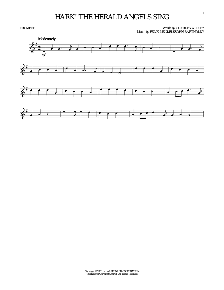 Hark! The Herald Angels Sing Trumpet Solo scores gallery preview page 1