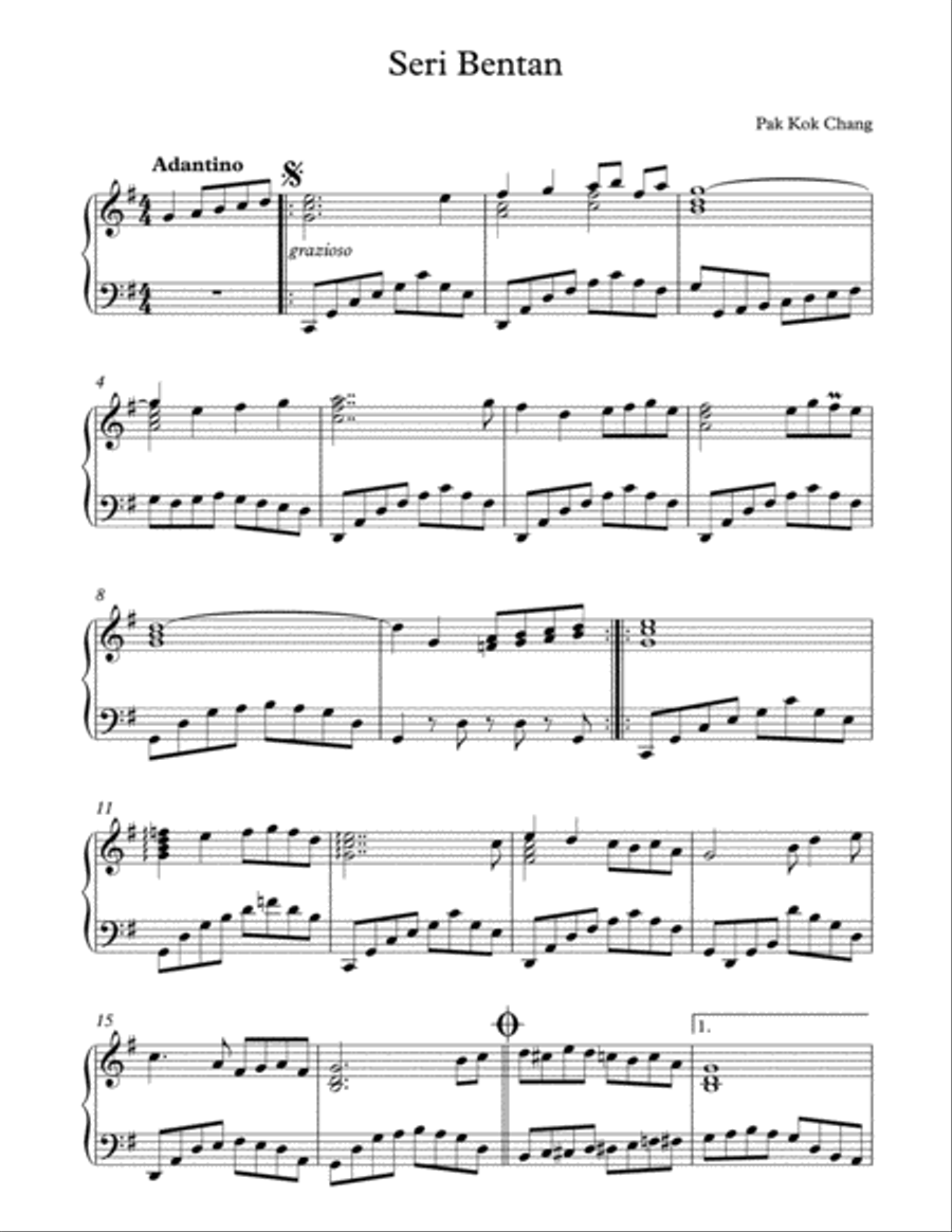Seri Bentan Seri Bentan Piano Solo scores gallery preview page 1