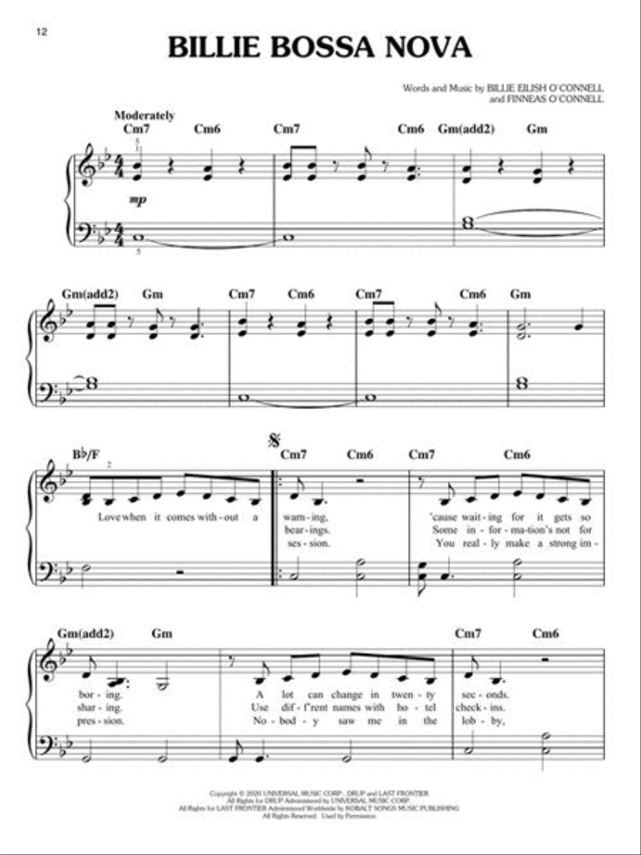 Billie Eilish – Happier Than Ever Easy Piano scores gallery preview page 6