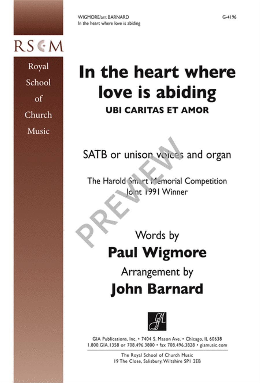 In the Heart Where Love Is Abiding 4-Part scores gallery preview page 2