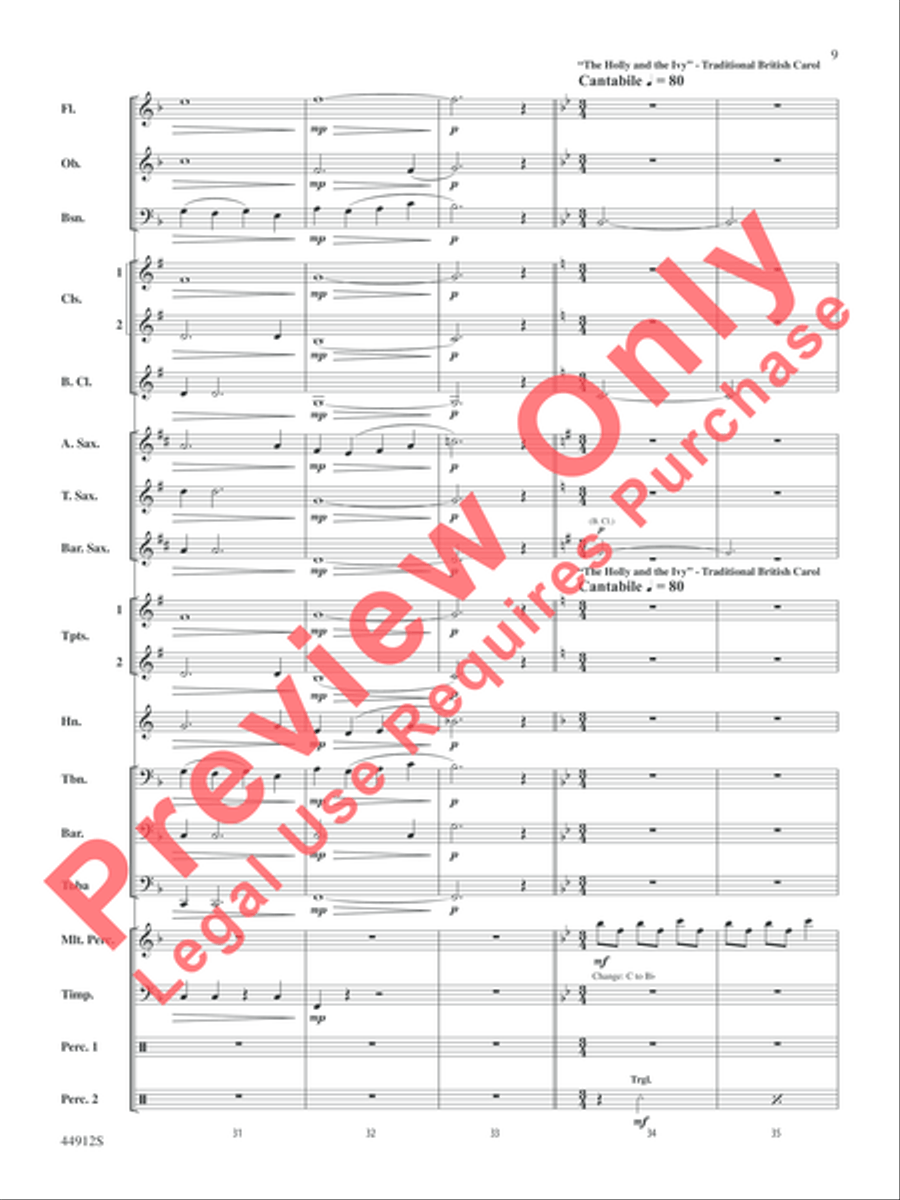 A Yuletide Holiday Concert Band scores gallery preview page 10