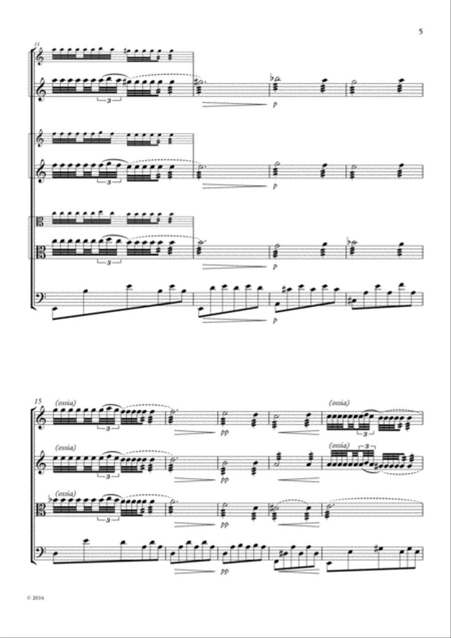 Recuerdos de la Alhambra String Quartet scores gallery preview page 5