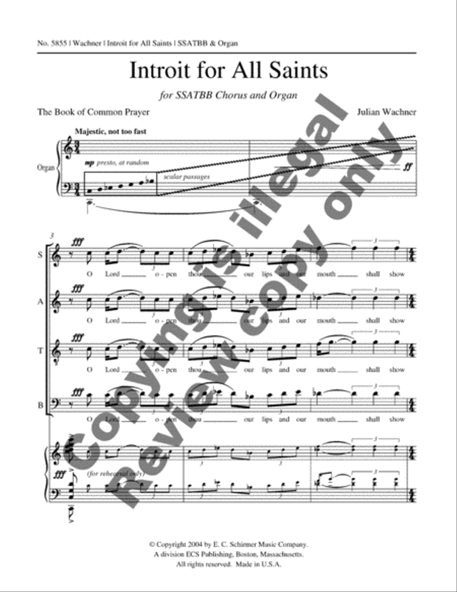 Introit for All Saints 4-Part scores gallery preview page 3