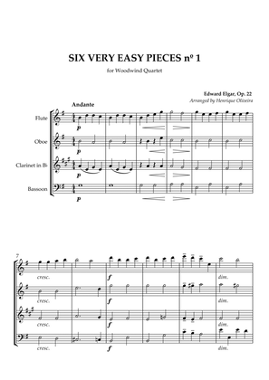 Book cover for Six Very Easy Pieces Op. 22 - For Woodwind Quartet