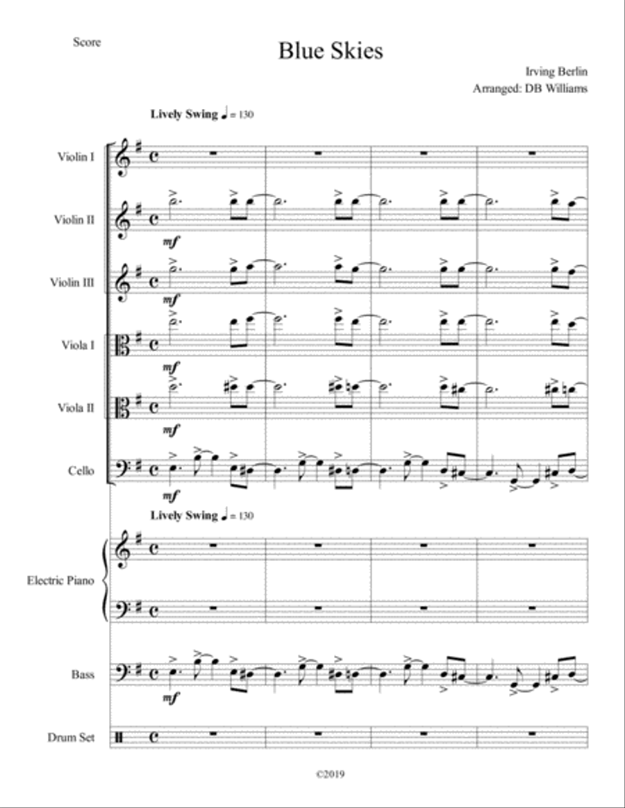 Blue Skies Blue Skies Set of Parts scores gallery preview page 1