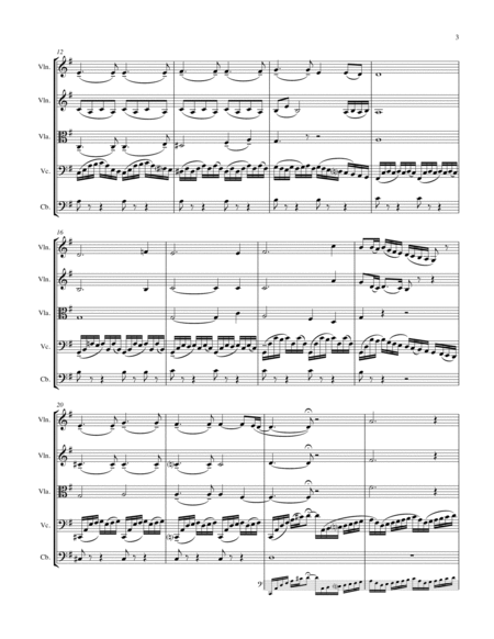 PRELUDE FROM CELLO SUITE NO. 1 by Bach String Quintet, Intermediate Level for 2 violins, viola, cell image number null