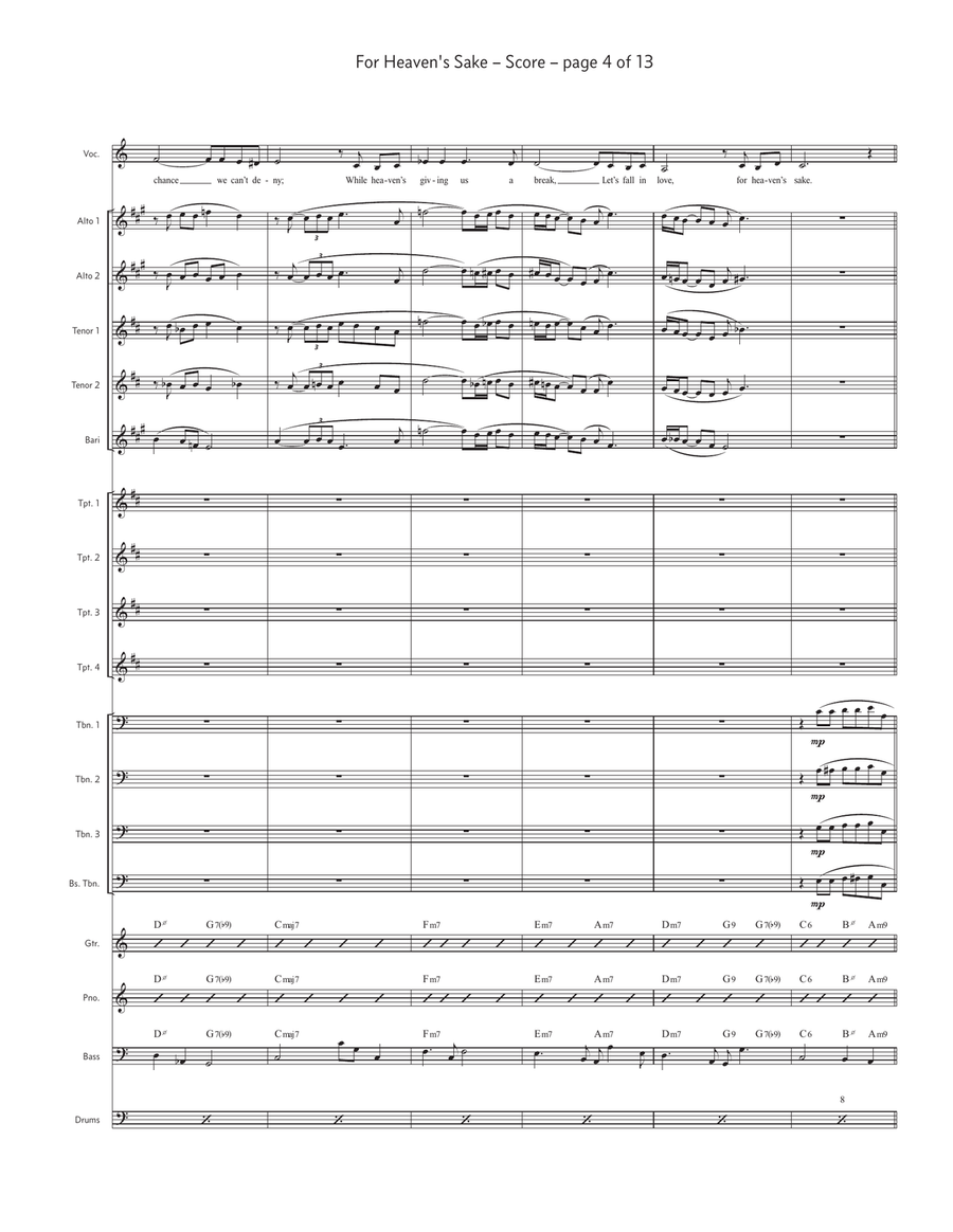 For Heaven's Sake Jazz Ensemble scores gallery preview page 4